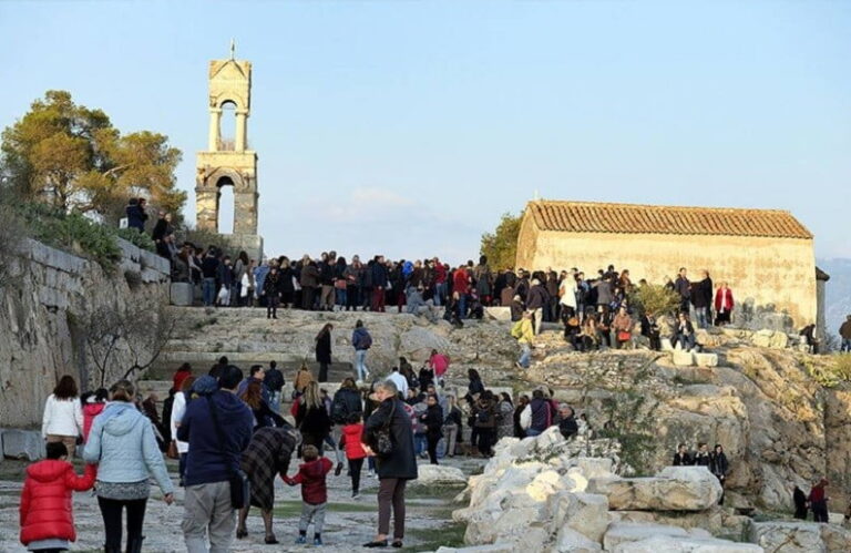 Eleusis, The Custom of the Holy Virgin of Mesosporitissa 2025 - Gastronomy Tours church Holy Virgin of Mesosporitissa at Eleusis with peoples surrounded